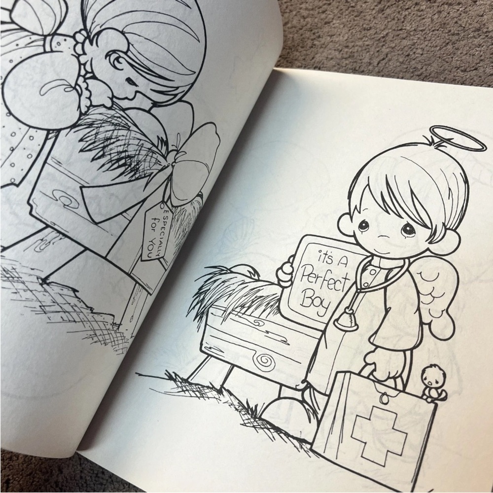 Precious Moments Coloring Book #1633-14 Vintage 1990 Golden Book UNUSED - Picture 4 of 6